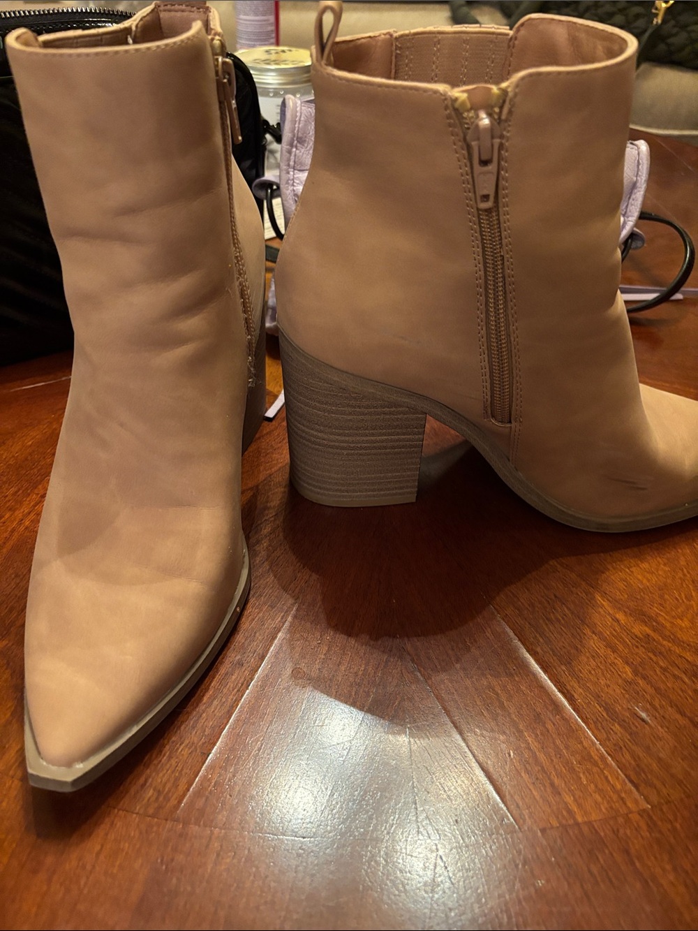 Universal universal threads size 9 Women's Taupe Ankle Boots with Block Heel